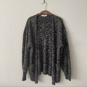 Black Heather Open Cardigan Sweater with front Pockets size large